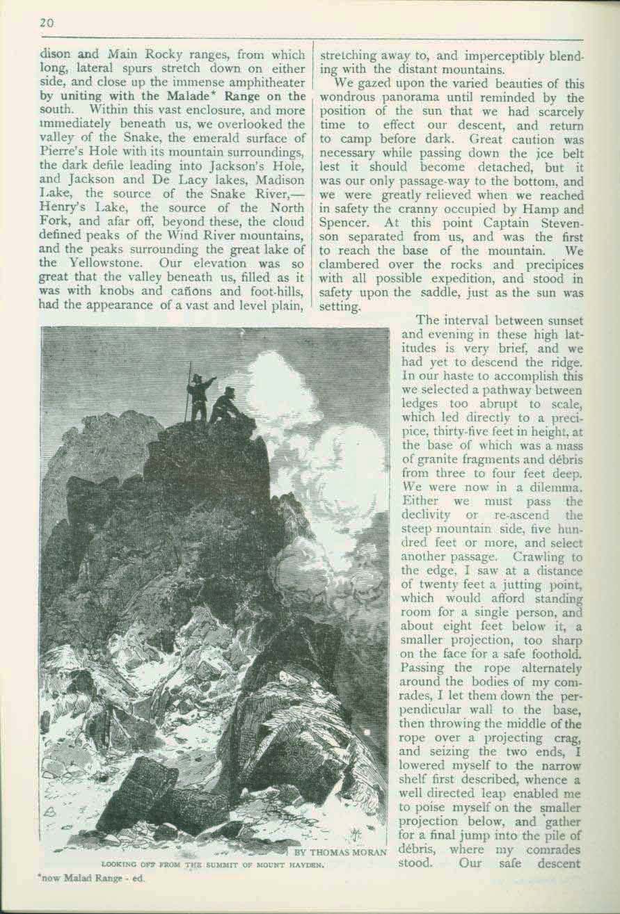THE ASCENT OF MOUNT HAYDEN, GRAND TETON, 1872: a new chapter of Western Discovery. vist0066l